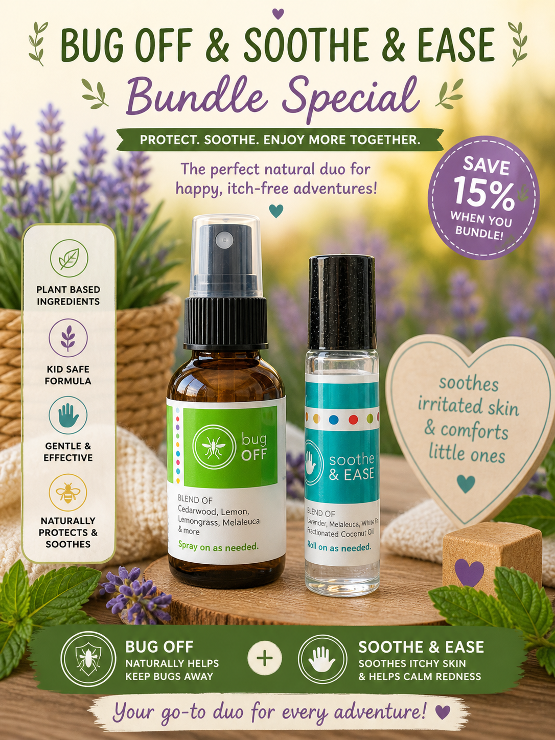 Bug Off/ Soothe & Ease Bundle Special 15% off